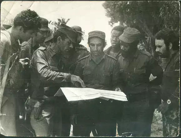 Angolan and Cuban commanders on the eastern front, Dangereaux Kimenga and Carlos Fernández Gondín”